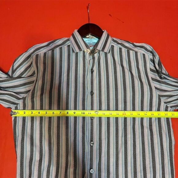 Robert Graham Men's Striped Button-Up Shirt Multicolor Size L - Picture 6 of 9